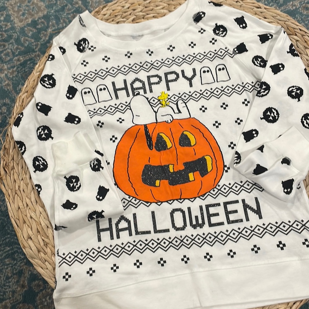 Womens peanuts Halloween light sweater